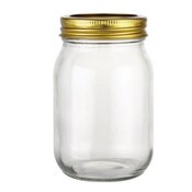 Wholesale - 15.5oz MASON GLASS JAR WITH LID C/P 48, UPC: 068296510726